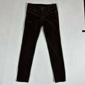 KUT From The Kloth Corduroy Pants Women's 6 Brown Low Rise Y2K Skinny Stretch